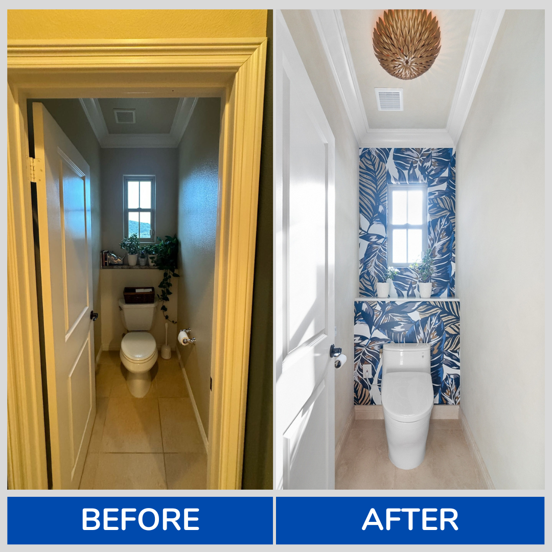 Bright dining and kitchen space featuring a wooden dining table with beige chairs, white cabinetry, a skylight ceiling, and decorative glass doors.