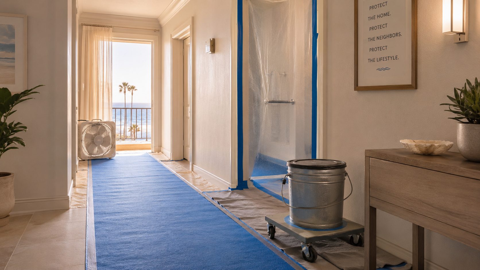 HOA-Safe Bathroom Remodel Containment | Huntington Beach, CA | EGM Construction